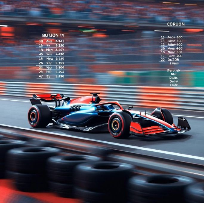 High-speed Formula 1 car racing